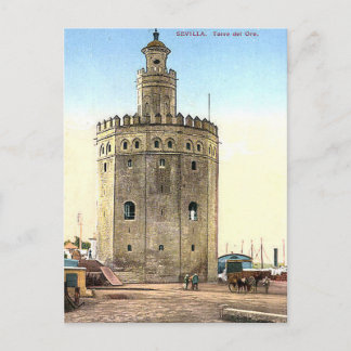 Old Postcard - Torre del Oro, Seville, Spain