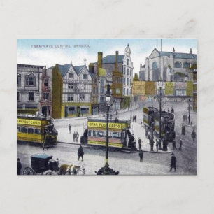 Old Postcard - Tramways Centre, Bristol