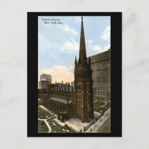 Old Postcard, Trinity Church, New York City Postcard