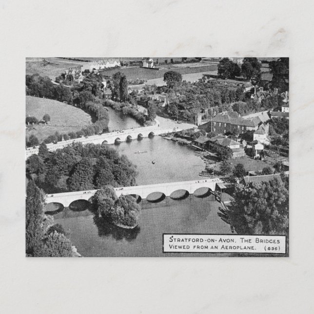 Old Postcard - Two Bridges, Stratford-upon-Avon (Front)