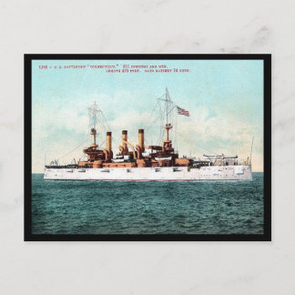 Old Postcard - US Battleship "Connecticut"