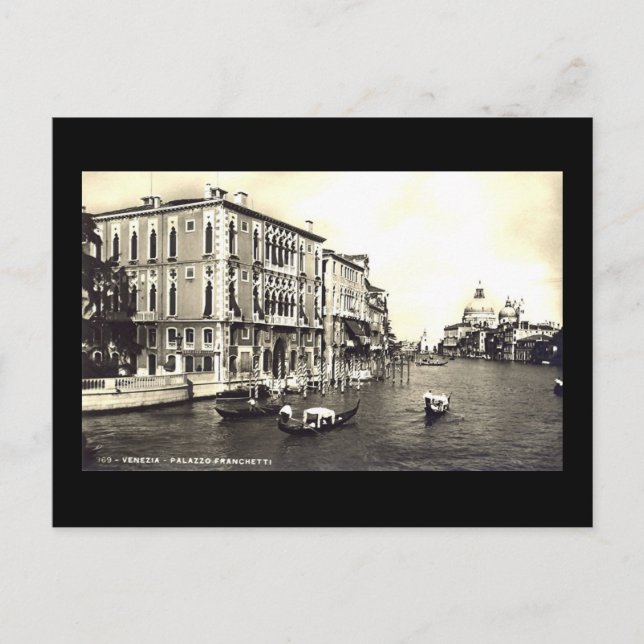 Old Postcard, Venice, Palazzo Franchetti Postcard (Front)