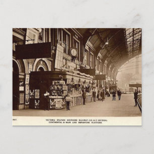 Old Postcard - Victoria Station, London