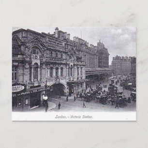 Old Postcard - Victoria Station, London