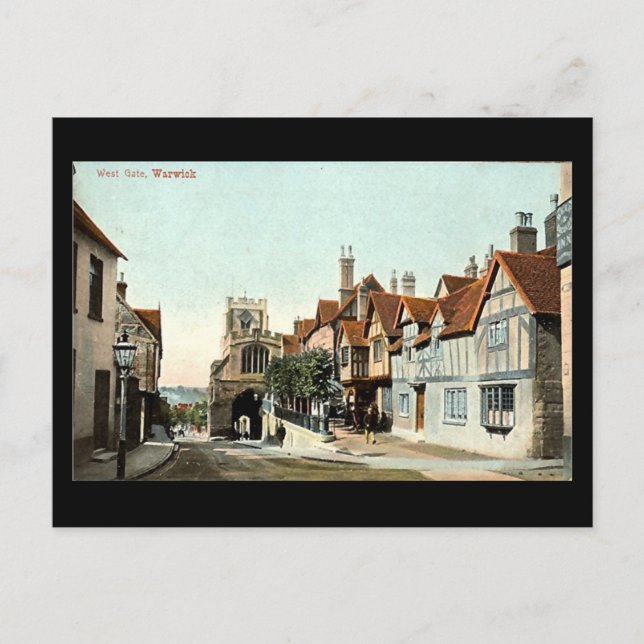 Old Postcard, Warwick, West Gate in 1905 Postcard (Front)