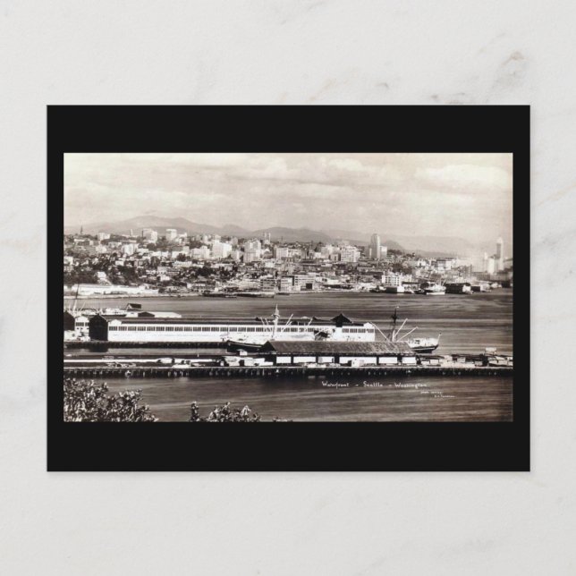 Old Postcard - Waterfront, Seattle, Washington (Front)