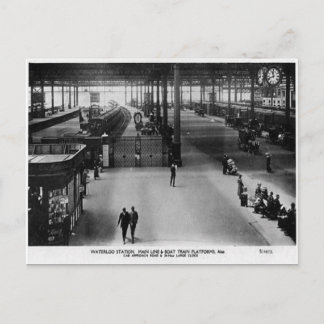 Old Postcard - Waterloo Station, London