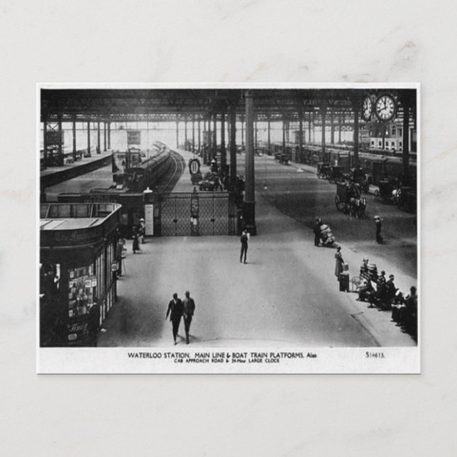 Old Postcard - Waterloo Station, London (Front)