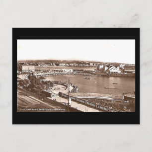 Old Postcard, Weston-super-Mare, Two Bays Postcard