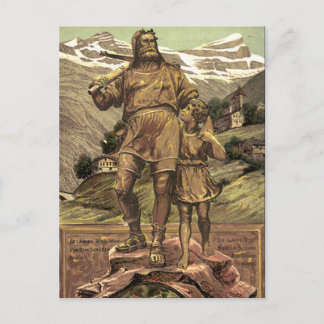 Old Postcard - William Tell Memorial, Altdorf