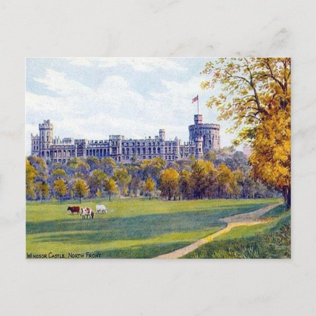 Old Postcard - Windsor Castle, North Front (Front)