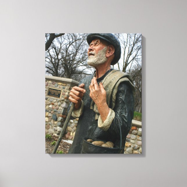 Old Potato man statue Sioux Falls SD Mckennan Park Canvas Print (Front)
