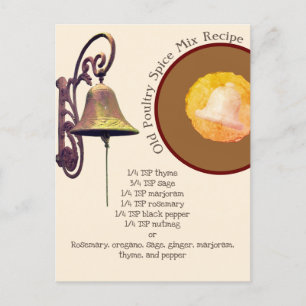 Old Poultry Spice Mix Recipe Postcard