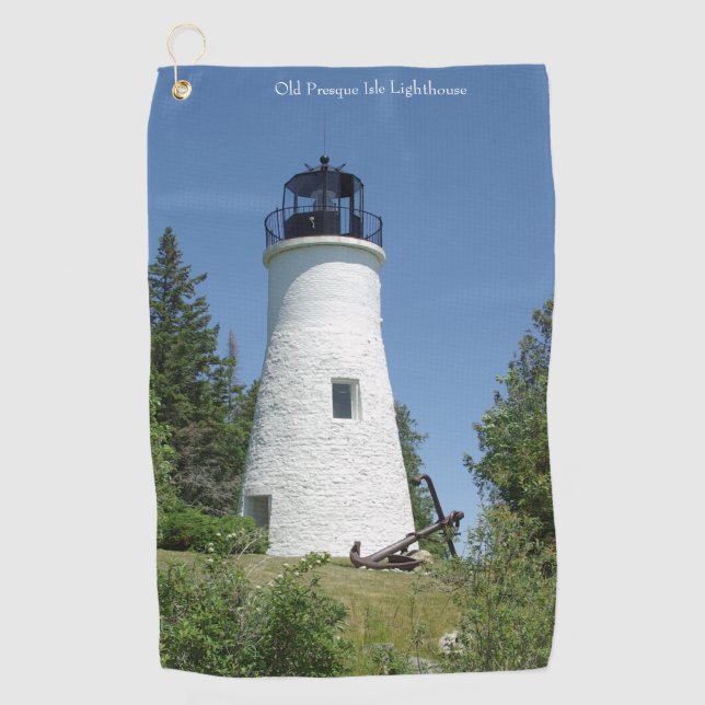 Old Presque Isle Lighthouse golf towel (Front)