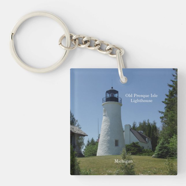 Old Presque Isle Lighthouse key chain (Front)