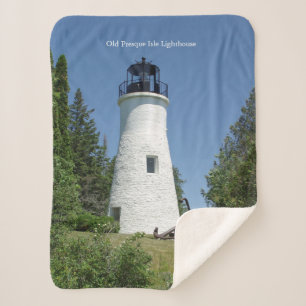 Old Presque Isle Lighthouse sherpa blanket