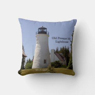 Old Presque Isle Lighthouse square pillow