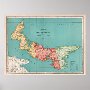 Old Prince Edward Island Map (1925) Poster
