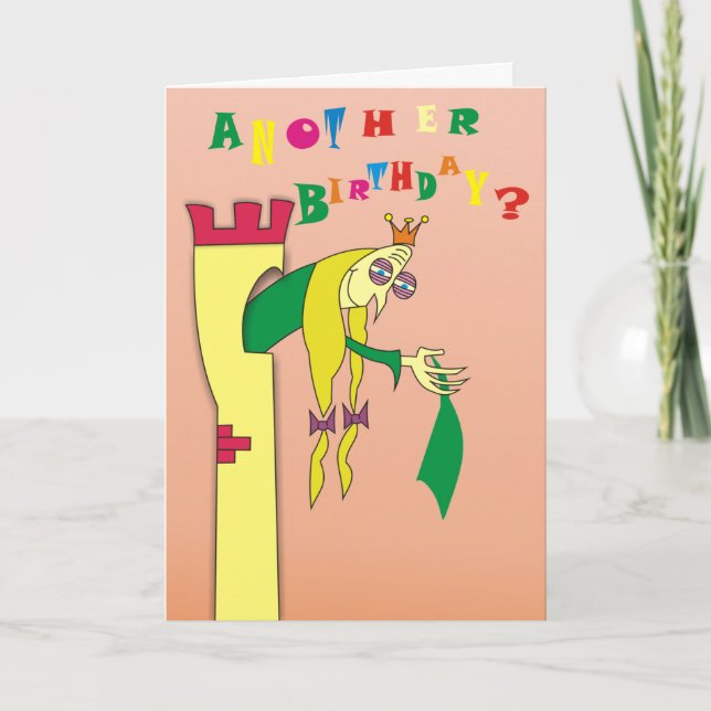 Old Princess in Tower Humourous Birthday Cards (Front)