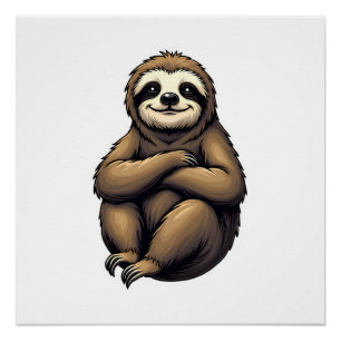 Old Print Sloth Art Vintage Graphic 2