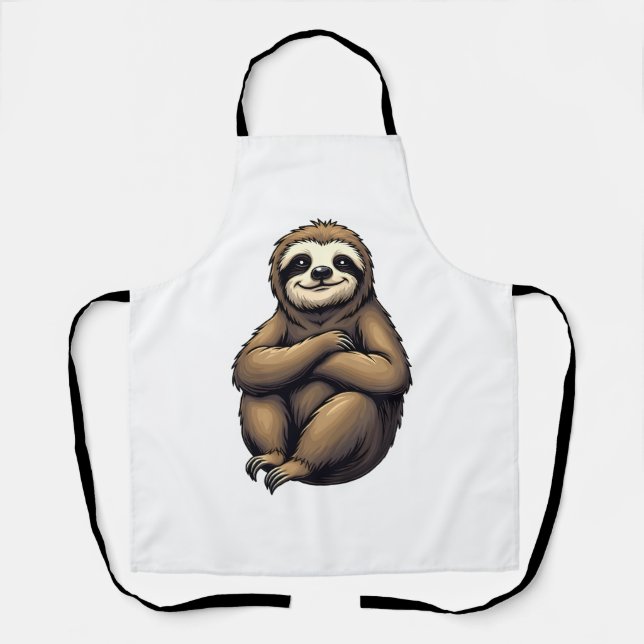 Old Print Sloth Art Vintage Graphic 2 Apron (Front)