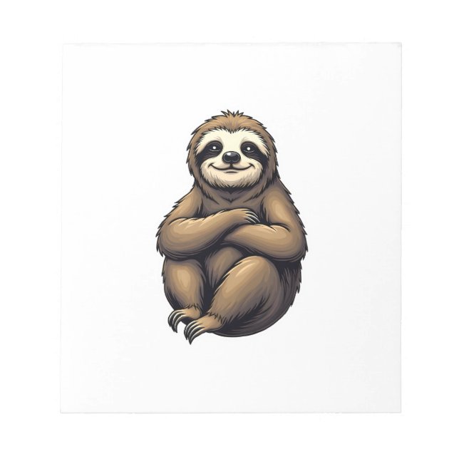 Old Print Sloth Art Vintage Graphic 2 Notepad (Front)