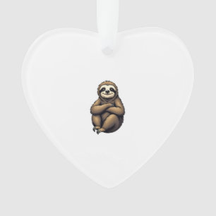 Old Print Sloth Art Vintage Graphic 2 Ornament
