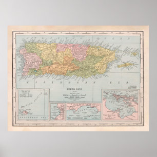 Old Puerto Rico Map (1912) Poster