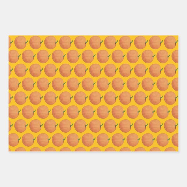 Old Pumpkin Wrapping Paper Sheet (Front)