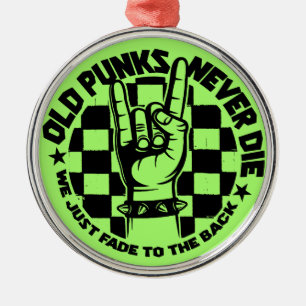 Old PUNKS Never Die Punk Rock Music Legend Custom Metal Tree Decoration