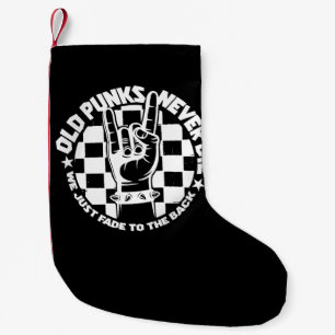 Old PUNKS Never Die Punk Rock Music Legend Custom Small Christmas Stocking