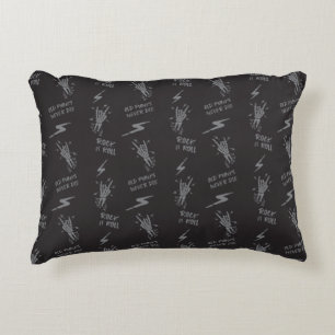 Old Punks Never Die Skeleton Rock On Gothic  Decorative Cushion
