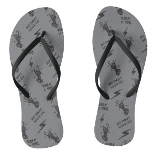 Old Punks Never Die Skeleton Rock On Gothic  Flip Flops