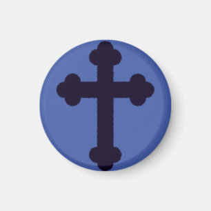 Old purple christian cross magnet
