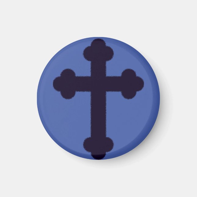 Old purple christian cross magnet (Front)
