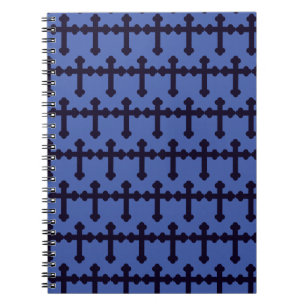 Old purple christian cross notebook