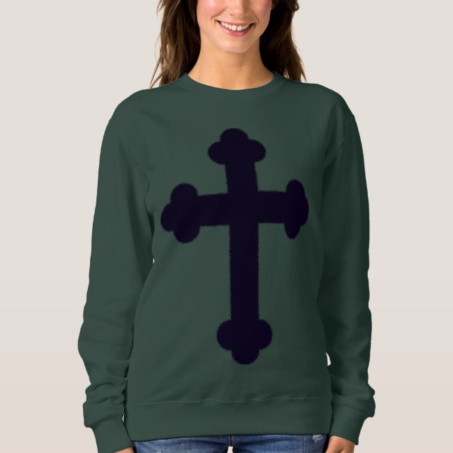 Old purple christian cross sweatshirt (Front)