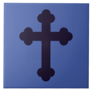 Old purple christian cross tile