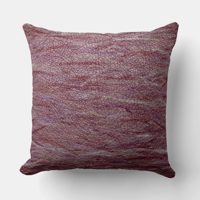 Old Purple Look Leather Cushion (Front)