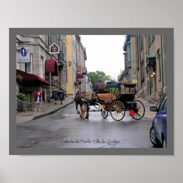 Old Québec City Horse-Drawn Carriage Poster (Front)