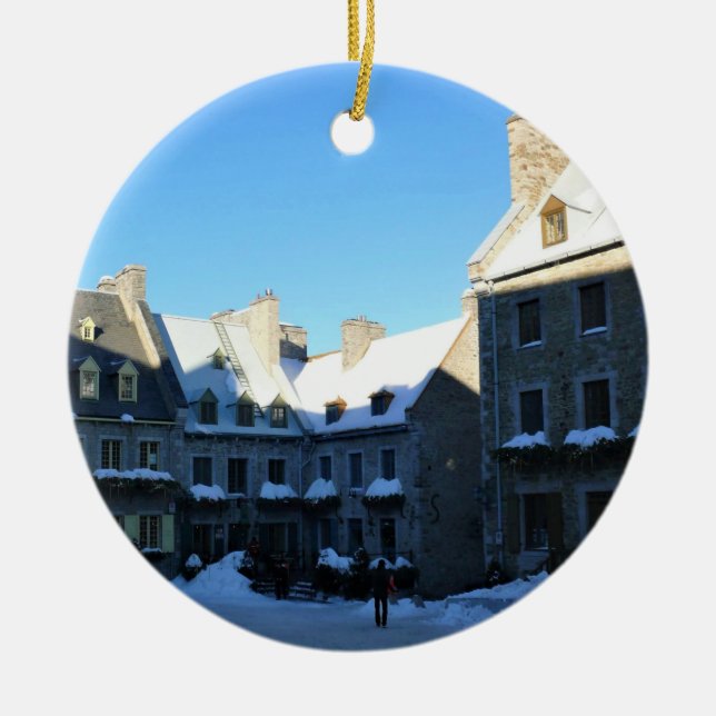 Old Quebec City, Quebec, Canada Ceramic Tree Decoration (Front)