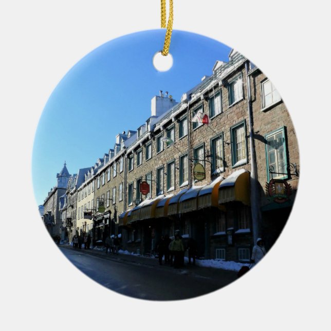 Old Quebec City, Quebec, Canada Ceramic Tree Decoration (Front)