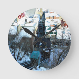 Old Quebec City, Quebec, Canada Round Clock