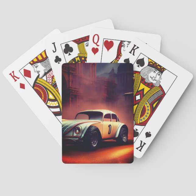 Old Race Car Art Playing Cards (Back)