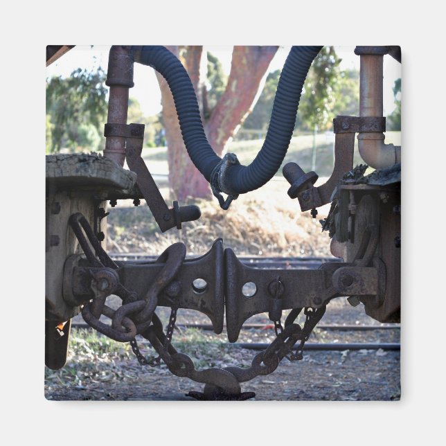 Old Railcar buffers Magnet (Front)