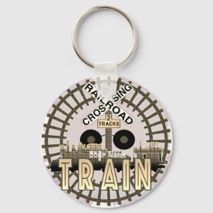 Old Railroad Train  Key Ring