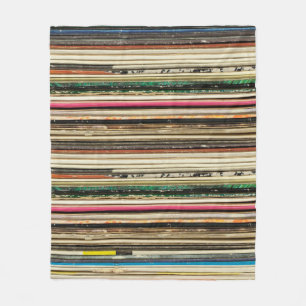 Old record carton covers stacked in pilerecord, vi fleece blanket