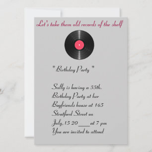 Old records birthday invitation. invitation