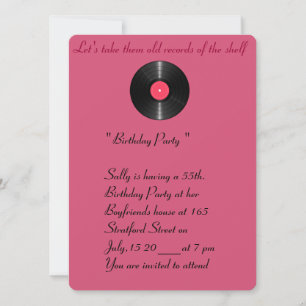 Old records birthday invitation. invitation