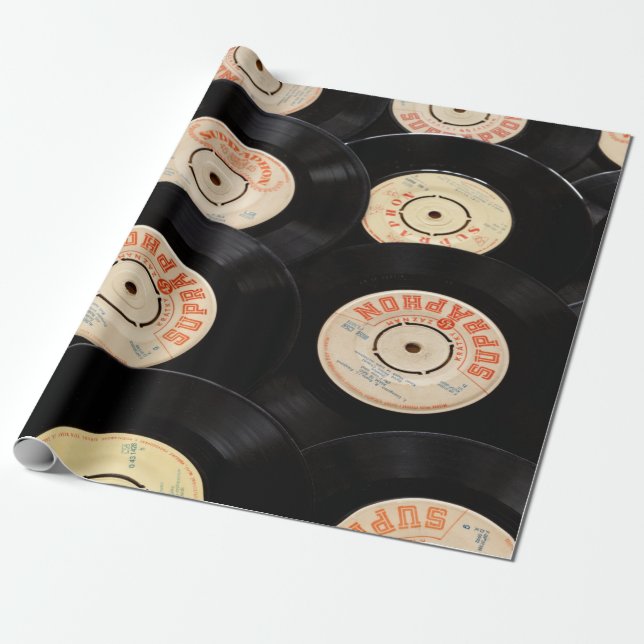 old records wrapping paper (Unrolled)
